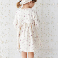 Organic Cotton Poppy Dress - Sweet William Floral Natural Childrens Dress from Jamie Kay NZ