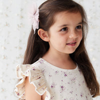 Organic Cotton Ada Dress - Sweet William Floral Natural Childrens Dress from Jamie Kay NZ