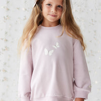 Organic Cotton Aubrey Sweatshirt - Violet Tint Childrens Top from Jamie Kay NZ