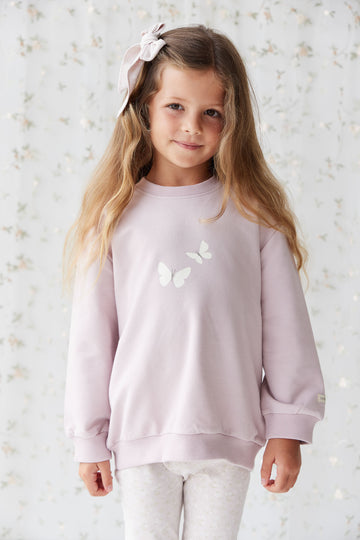 Organic Cotton Aubrey Sweatshirt - Violet Tint Childrens Top from Jamie Kay NZ