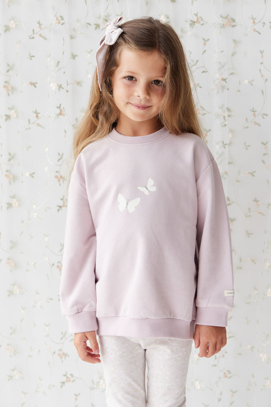 Organic Cotton Aubrey Sweatshirt - Violet Tint Childrens Top from Jamie Kay NZ