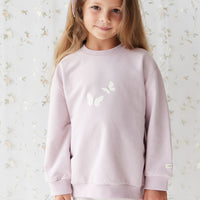 Organic Cotton Aubrey Sweatshirt - Violet Tint Childrens Top from Jamie Kay NZ