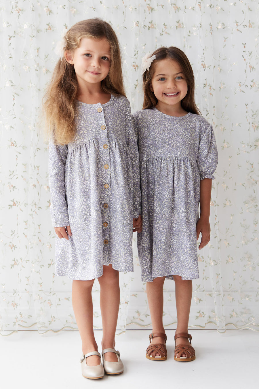 Organic Cotton Penny Dress - April Lilac Childrens Dress from Jamie Kay NZ