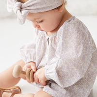 Organic Cotton Fine Rib Lilian Headband - Lavender Fleck Childrens Headband from Jamie Kay NZ