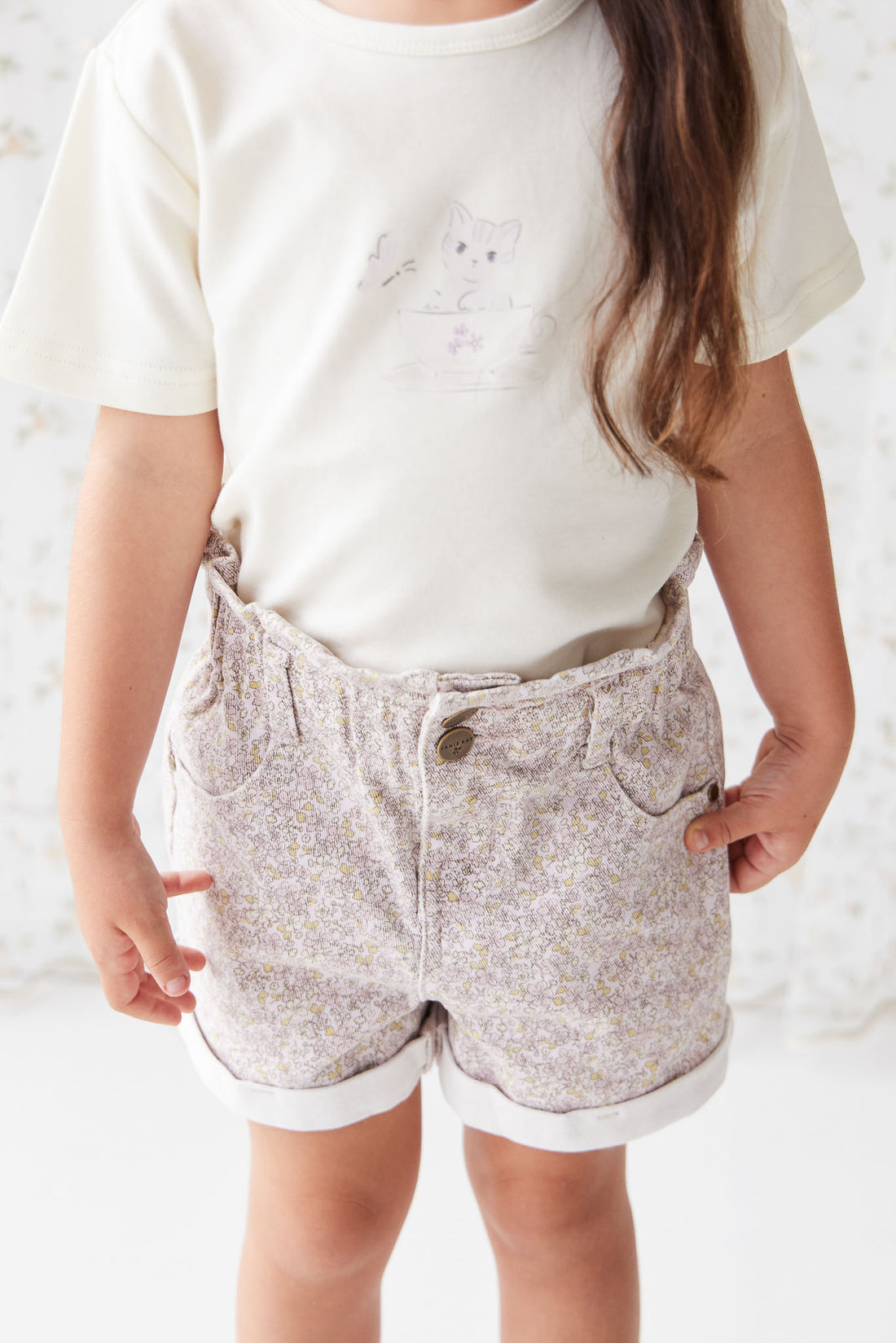 Grace Cotton Twill Short - Chloe Lilac Childrens Short from Jamie Kay NZ