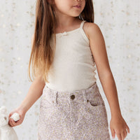 Alison Twill Skirt - Chloe Lilac Childrens Skirt from Jamie Kay NZ