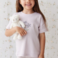 Organic Cotton Fine Rib Elisa Bike Short - Lavender Fleck Childrens Short from Jamie Kay NZ