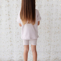 Organic Cotton Fine Rib Elisa Bike Short - Lavender Fleck Childrens Short from Jamie Kay NZ