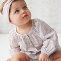 Organic Cotton Fine Rib Lilian Headband - Lavender Fleck Childrens Headband from Jamie Kay NZ