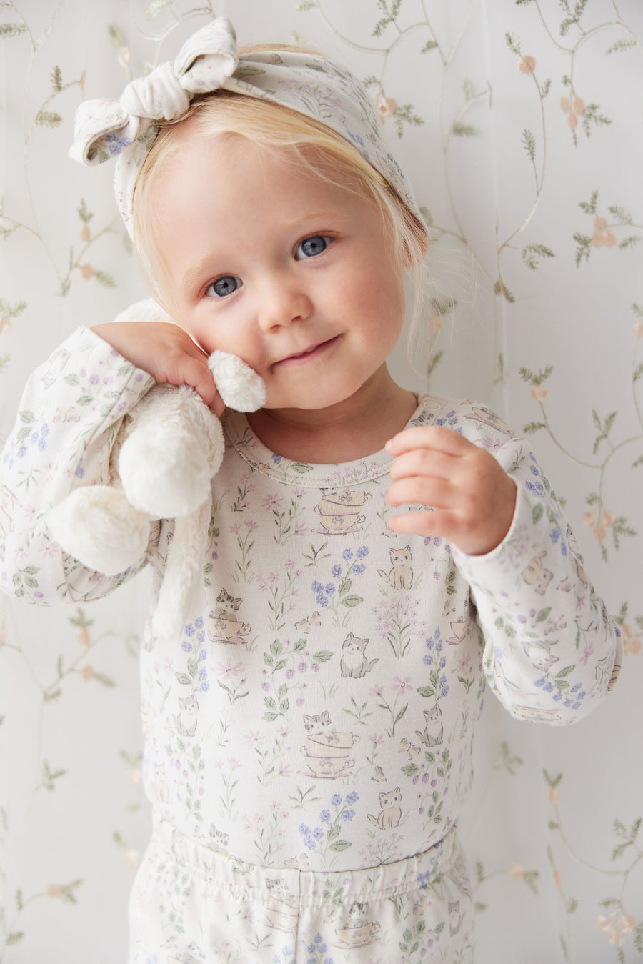 Organic Cotton Long Sleeve Top - Moons Garden Lavender Childrens Top from Jamie Kay NZ