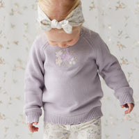 Organic Cotton Everyday Legging - Moons Garden Lavender Childrens Legging from Jamie Kay NZ