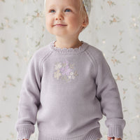 Audrey Knitted Jumper - Starling Goldie Bouquet Childrens Jumper from Jamie Kay NZ