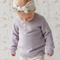 Audrey Knitted Jumper - Starling Goldie Bouquet Childrens Jumper from Jamie Kay NZ