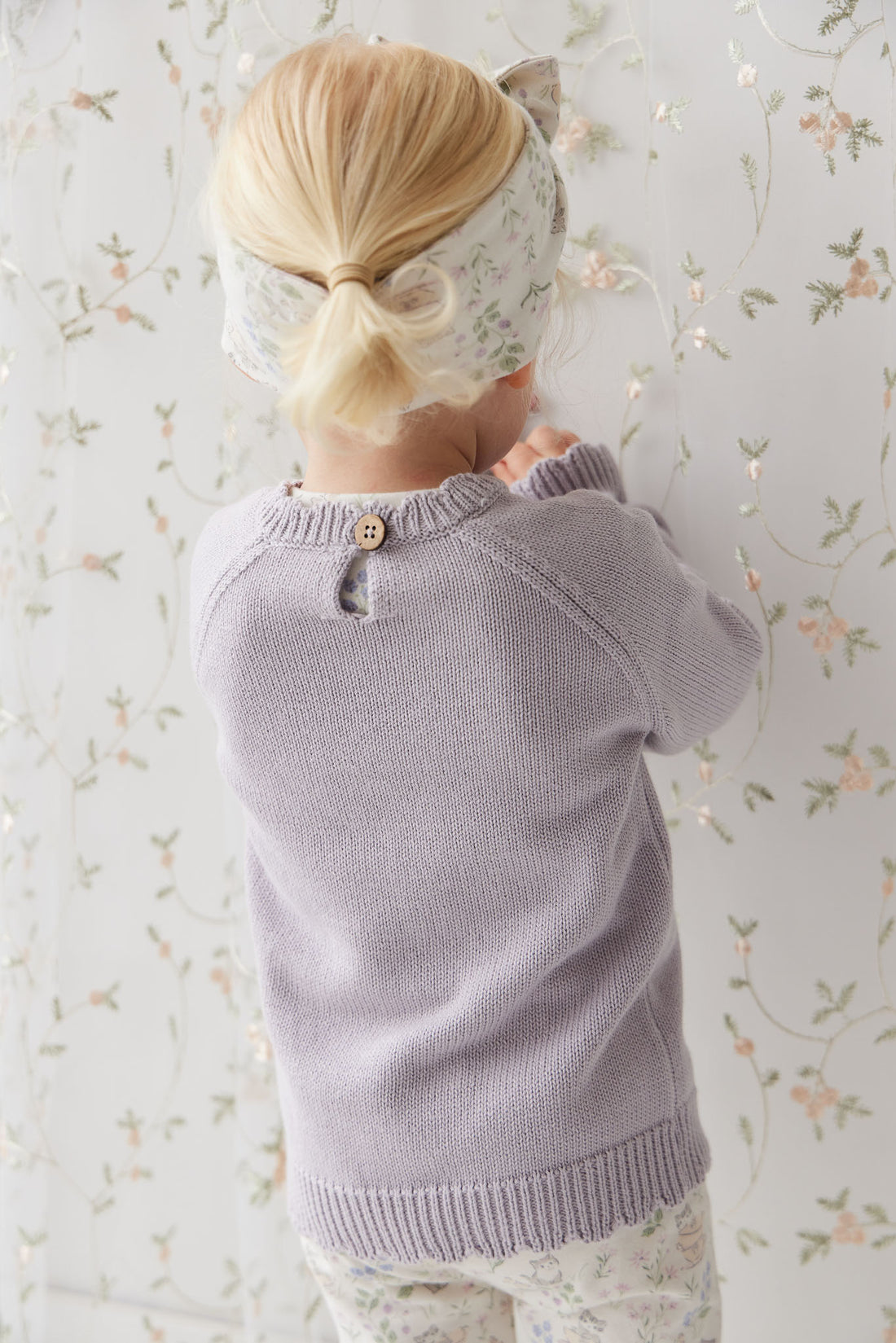 Audrey Knitted Jumper - Starling Goldie Bouquet Childrens Jumper from Jamie Kay NZ