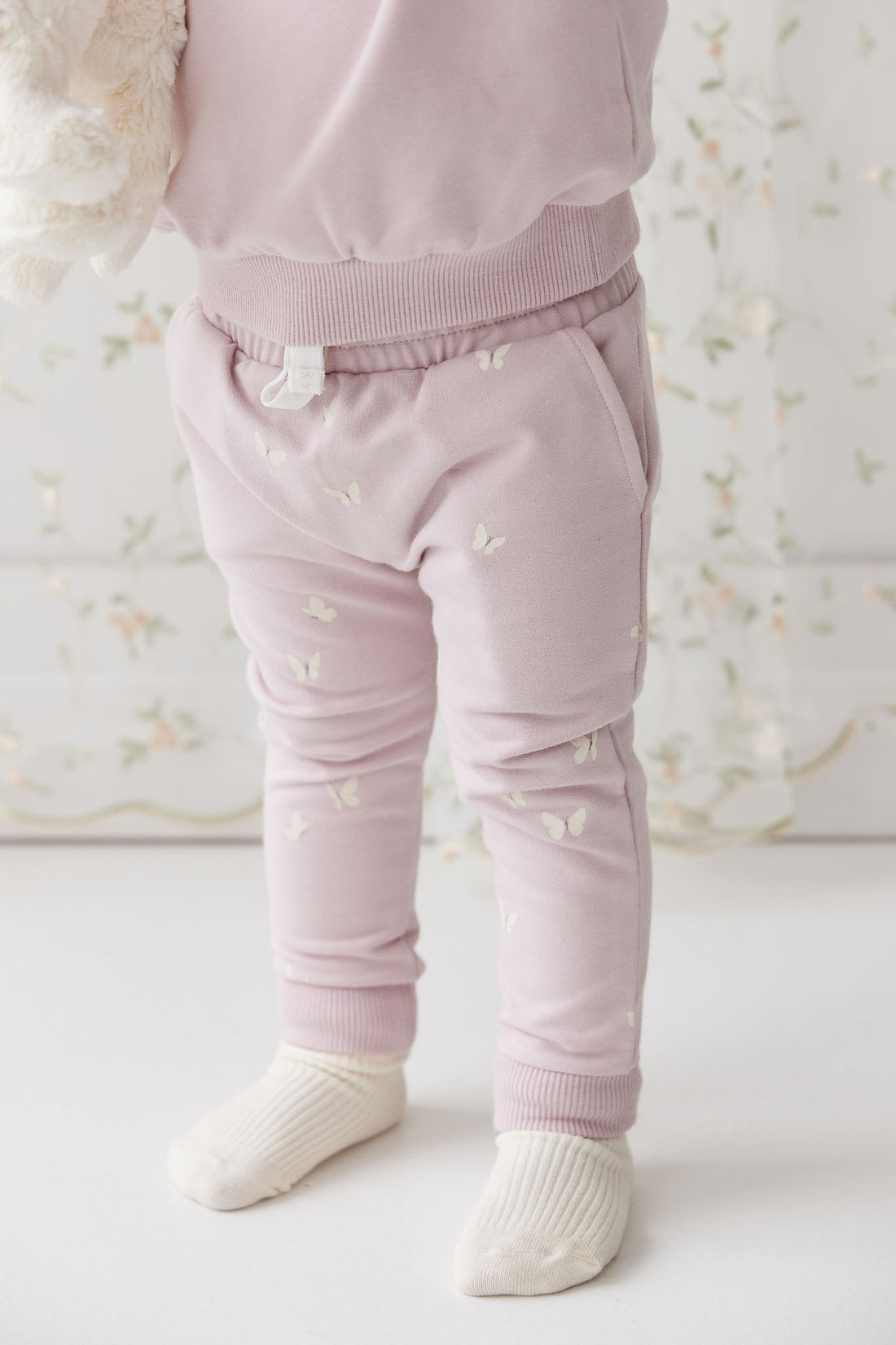 Organic Cotton Morgan Track Pant - Flutter by Lilac Childrens Pant from Jamie Kay NZ