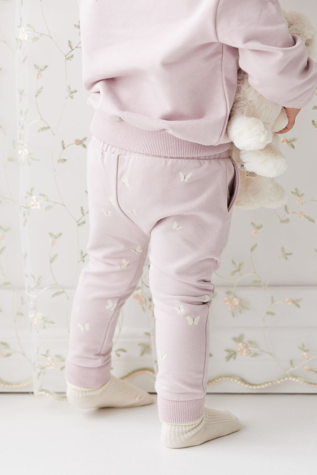 Organic Cotton Morgan Track Pant - Flutter by Lilac Childrens Pant from Jamie Kay NZ