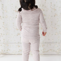 Organic Cotton Fine Rib Legging - Lavender Fleck Childrens Legging from Jamie Kay NZ