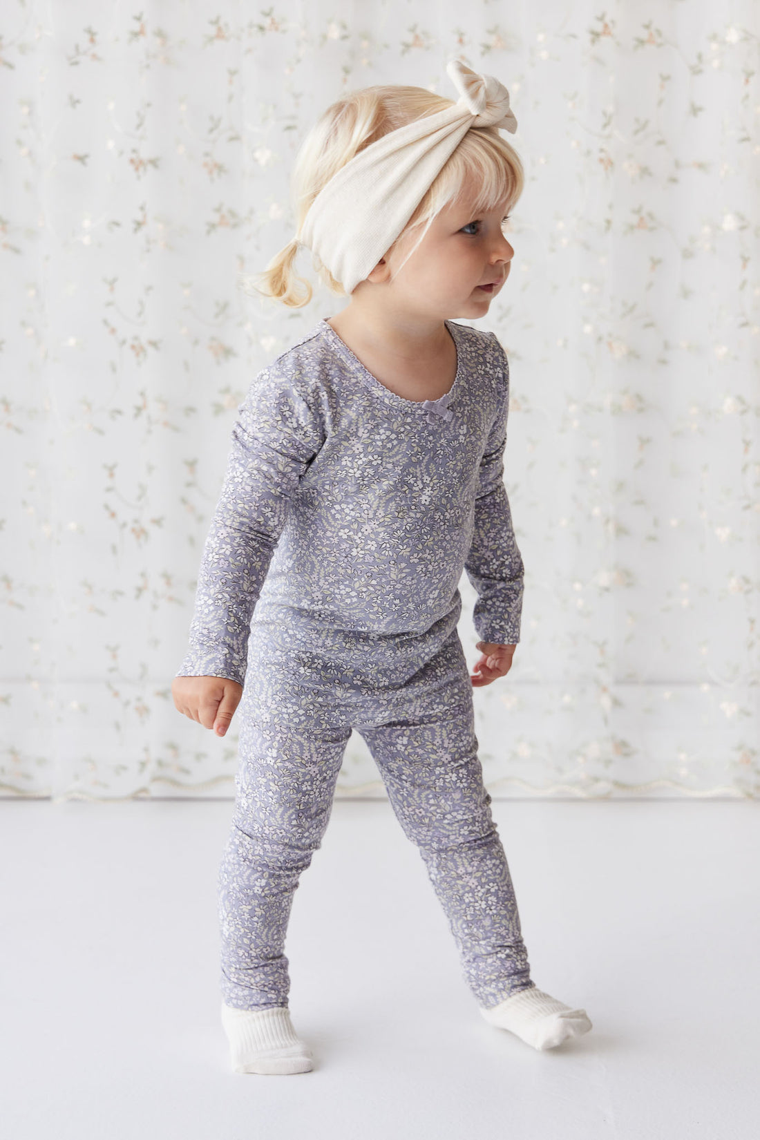 Organic Cotton Everyday Legging - April Lilac Childrens Legging from Jamie Kay NZ