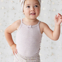 Organic Cotton Fine Rib Singlet - Lavender Fleck Childrens Singlet from Jamie Kay NZ