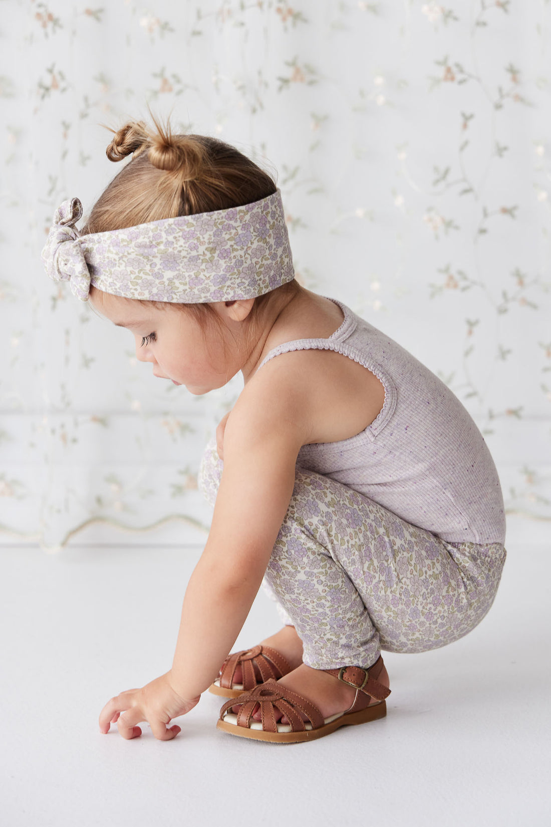 Organic Cotton Everyday Legging - Chloe Lavender Childrens Legging from Jamie Kay NZ