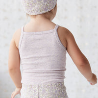 Organic Cotton Fine Rib Singlet - Lavender Fleck Childrens Singlet from Jamie Kay NZ