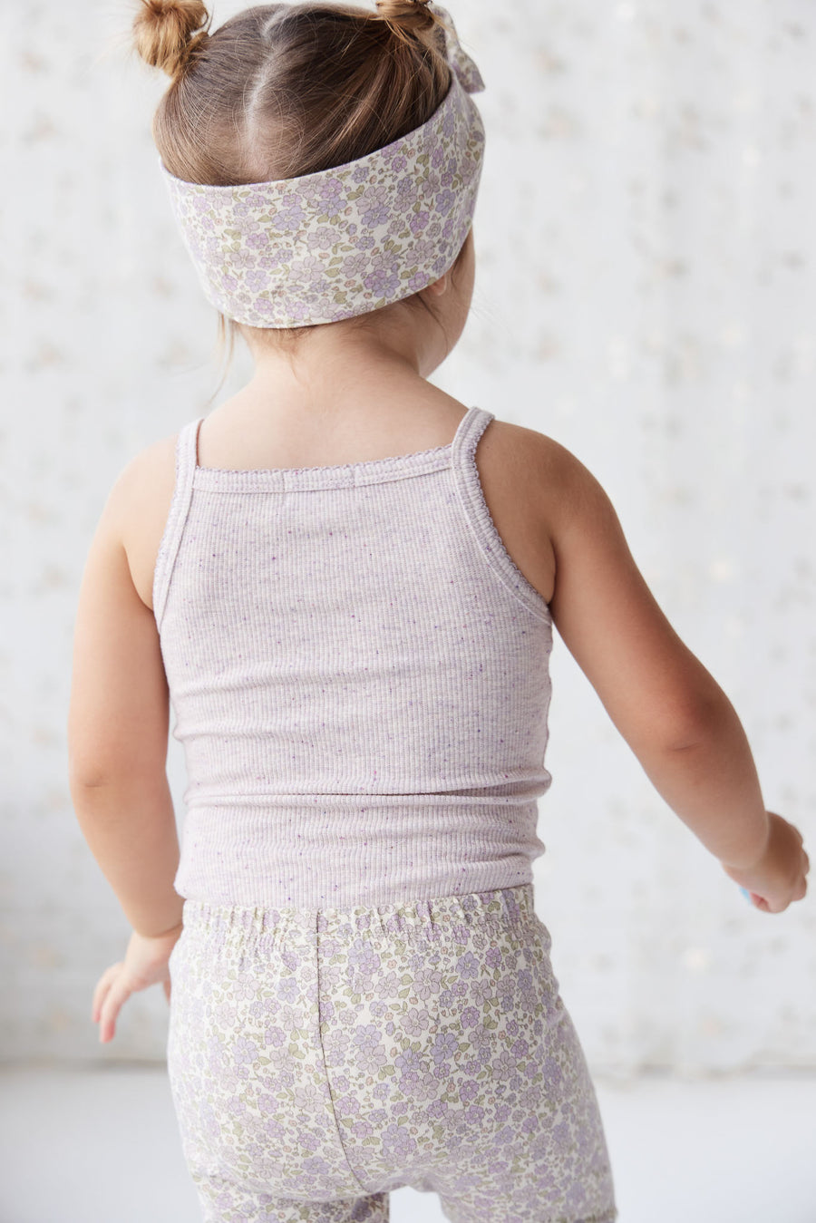 Organic Cotton Fine Rib Singlet - Lavender Fleck Childrens Singlet from Jamie Kay NZ