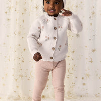 Organic Cotton Modal Everyday Legging - Dusky Rose Marle Childrens Legging from Jamie Kay NZ