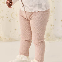 Organic Cotton Modal Everyday Legging - Dusky Rose Marle Childrens Legging from Jamie Kay NZ