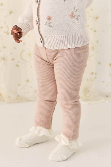 Organic Cotton Modal Everyday Legging - Dusky Rose Marle Childrens Legging from Jamie Kay NZ