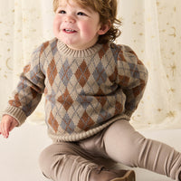 Organic Cotton Modal Everyday Legging - Vintage Taupe Childrens Legging from Jamie Kay NZ