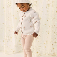 Organic Cotton Modal Everyday Legging - Dusky Rose Marle Childrens Legging from Jamie Kay NZ