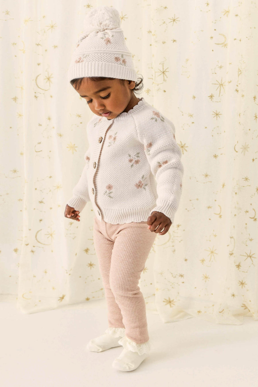 Organic Cotton Modal Everyday Legging - Dusky Rose Marle Childrens Legging from Jamie Kay NZ