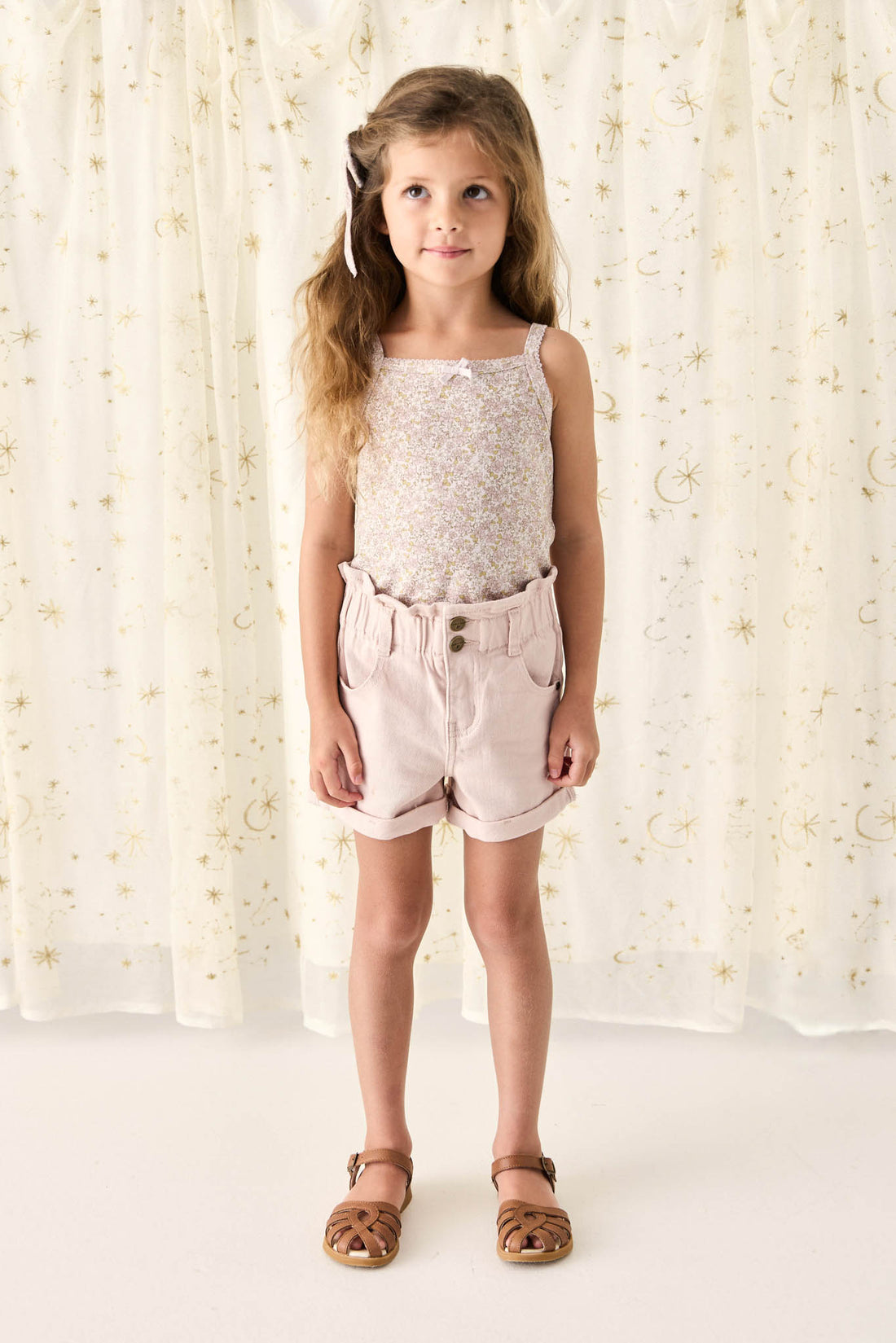 Organic Cotton Singlet - Chloe Lilac Childrens Singlet from Jamie Kay NZ