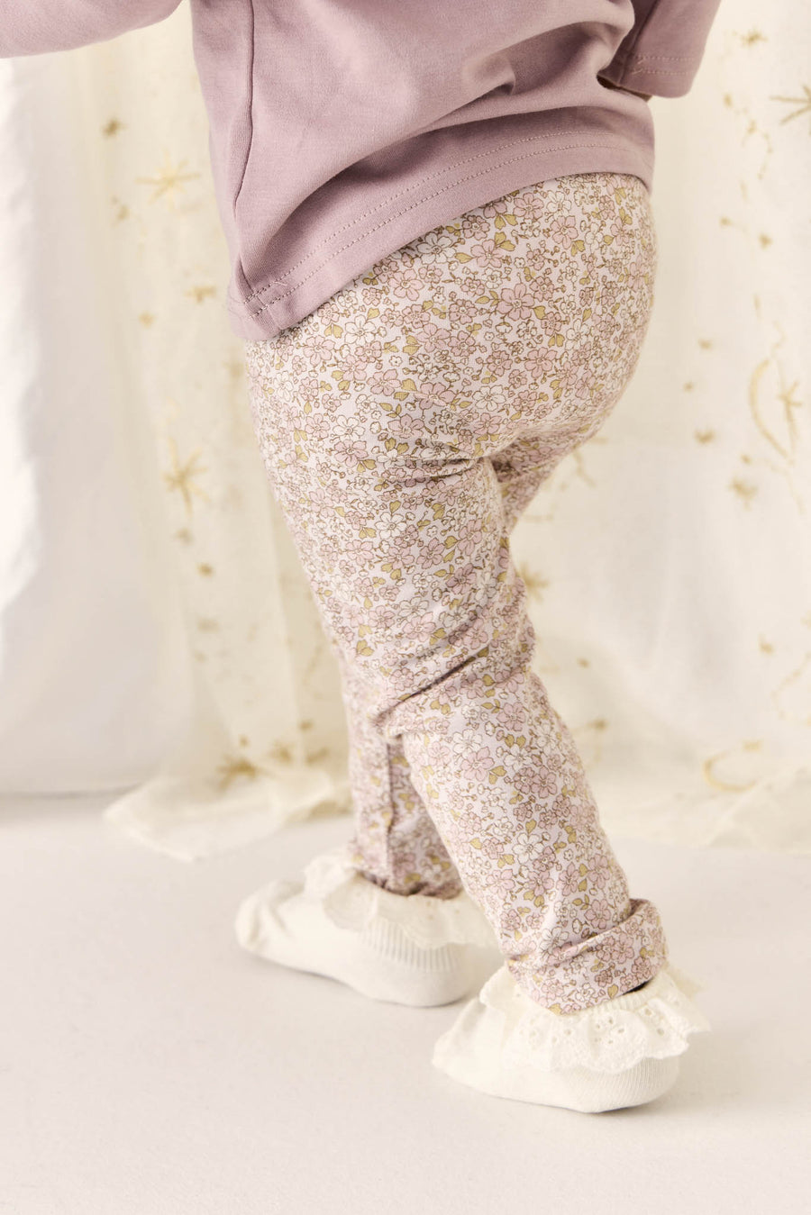 Organic Cotton Everyday Legging - Chloe Lilac Childrens Legging from Jamie Kay NZ