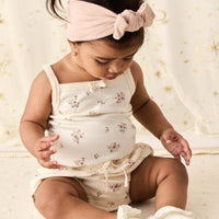 Organic Cotton Bridget Singlet Bodysuit - Goldie Bouquet Egret Childrens Bodysuit from Jamie Kay NZ