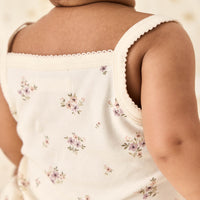 Organic Cotton Bridget Singlet Bodysuit - Goldie Bouquet Egret Childrens Bodysuit from Jamie Kay NZ