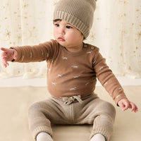 Organic Cotton Fernley Bodysuit - Cosy Basil Spiced Childrens Bodysuit from Jamie Kay NZ