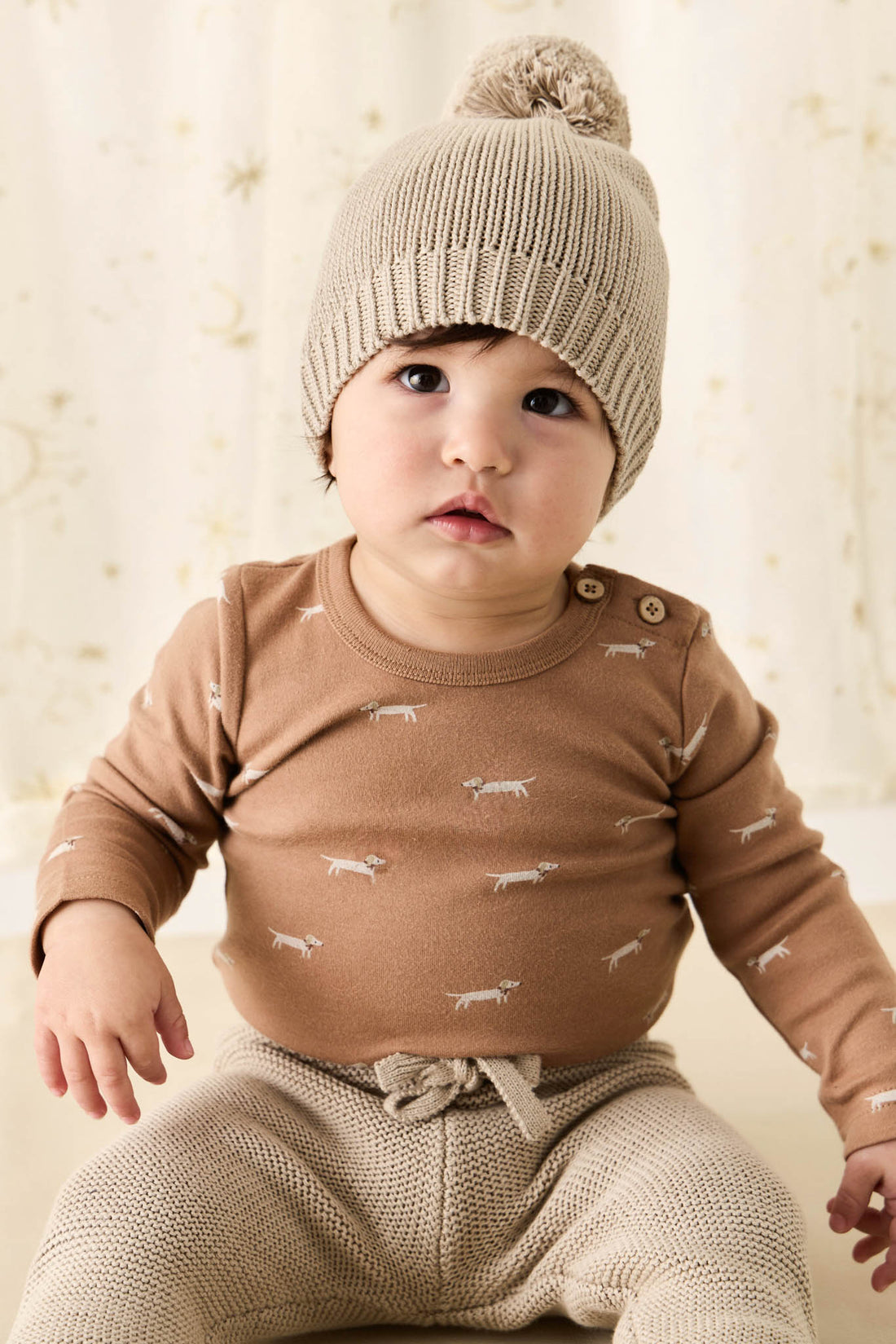 Organic Cotton Fernley Bodysuit - Cosy Basil Spiced Childrens Bodysuit from Jamie Kay NZ