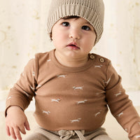 Organic Cotton Fernley Bodysuit - Cosy Basil Spiced Childrens Bodysuit from Jamie Kay NZ