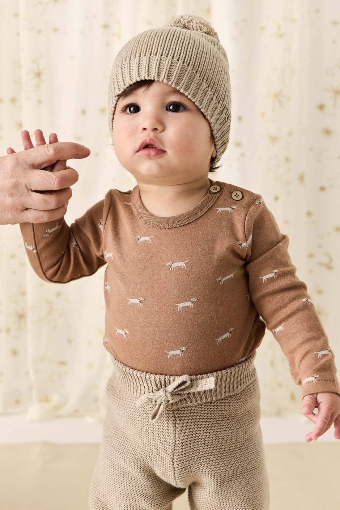 Organic Cotton Fernley Bodysuit - Cosy Basil Spiced Childrens Bodysuit from Jamie Kay NZ