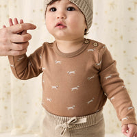 Organic Cotton Fernley Bodysuit - Cosy Basil Spiced Childrens Bodysuit from Jamie Kay NZ