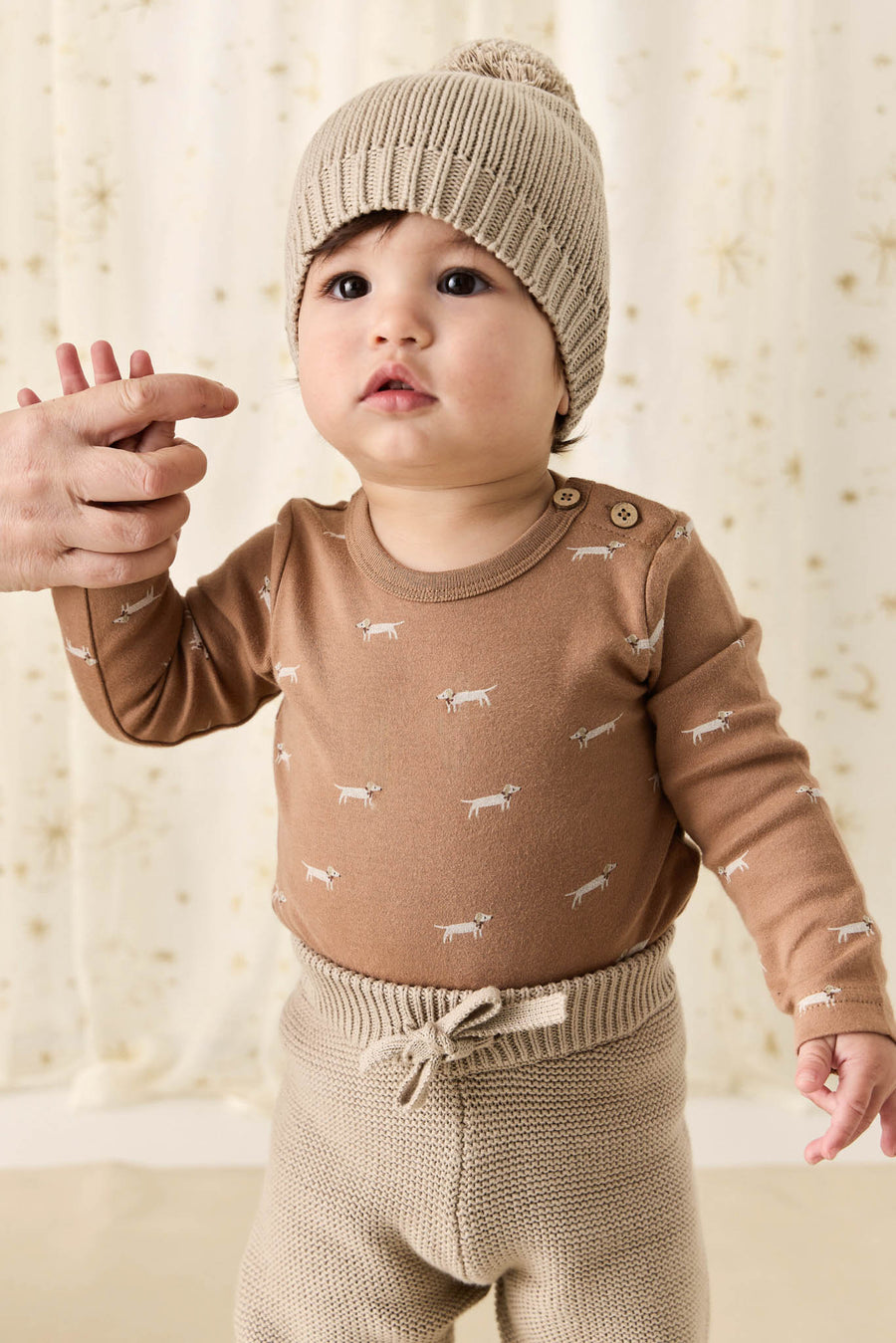 Organic Cotton Fernley Bodysuit - Cosy Basil Spiced Childrens Bodysuit from Jamie Kay NZ