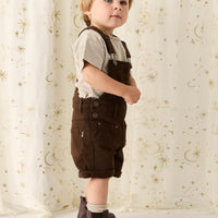 Chase Short Overall - Dark Coffee Childrens Overall from Jamie Kay NZ