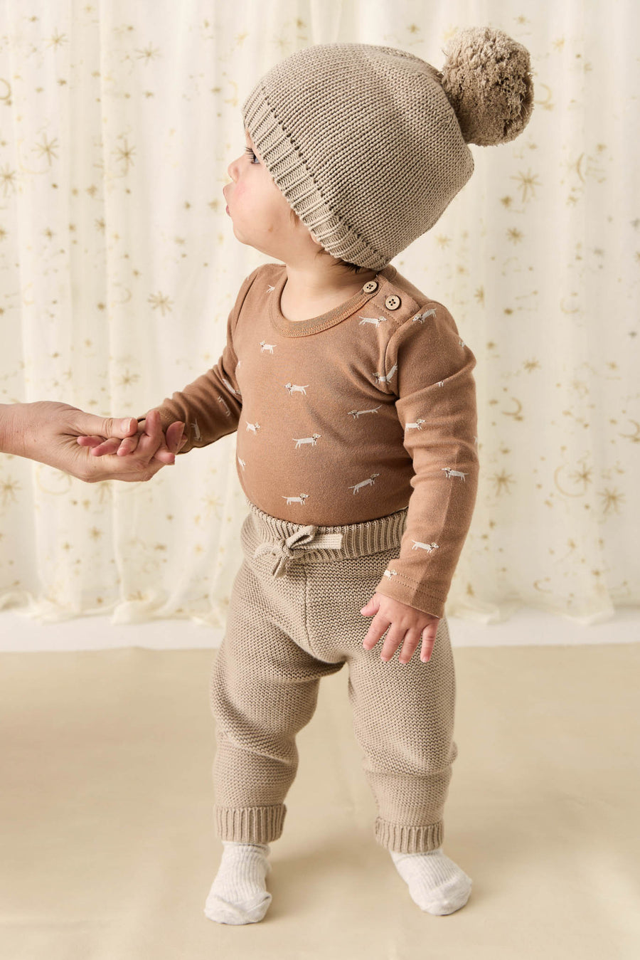 Organic Cotton Fernley Bodysuit - Cosy Basil Spiced Childrens Bodysuit from Jamie Kay NZ