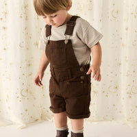 Chase Short Overall - Dark Coffee Childrens Overall from Jamie Kay NZ