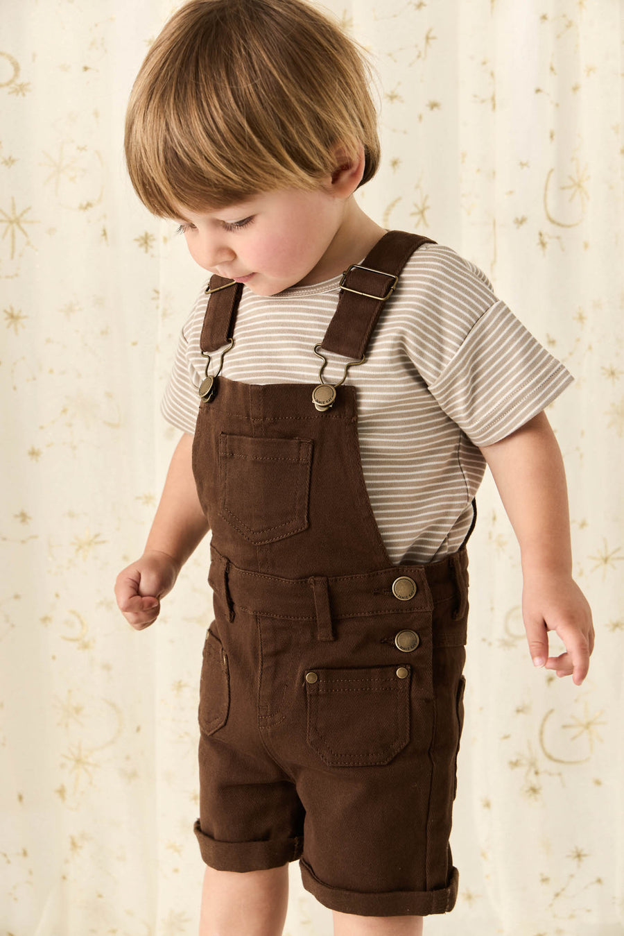 Chase Short Overall - Dark Coffee Childrens Overall from Jamie Kay NZ