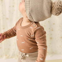 Organic Cotton Fernley Bodysuit - Cosy Basil Spiced Childrens Bodysuit from Jamie Kay NZ