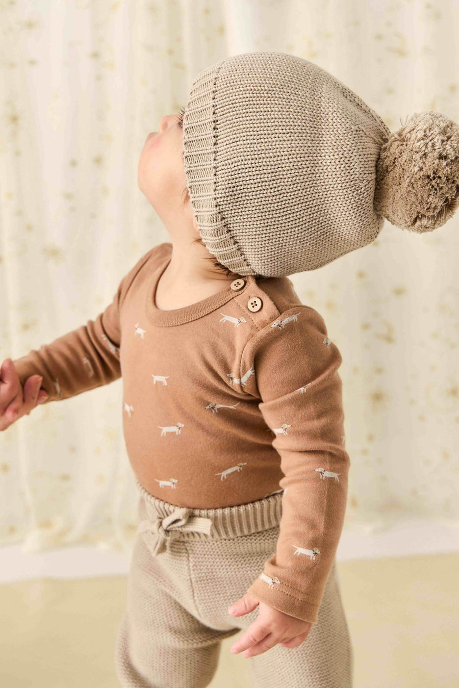 Organic Cotton Fernley Bodysuit - Cosy Basil Spiced Childrens Bodysuit from Jamie Kay NZ