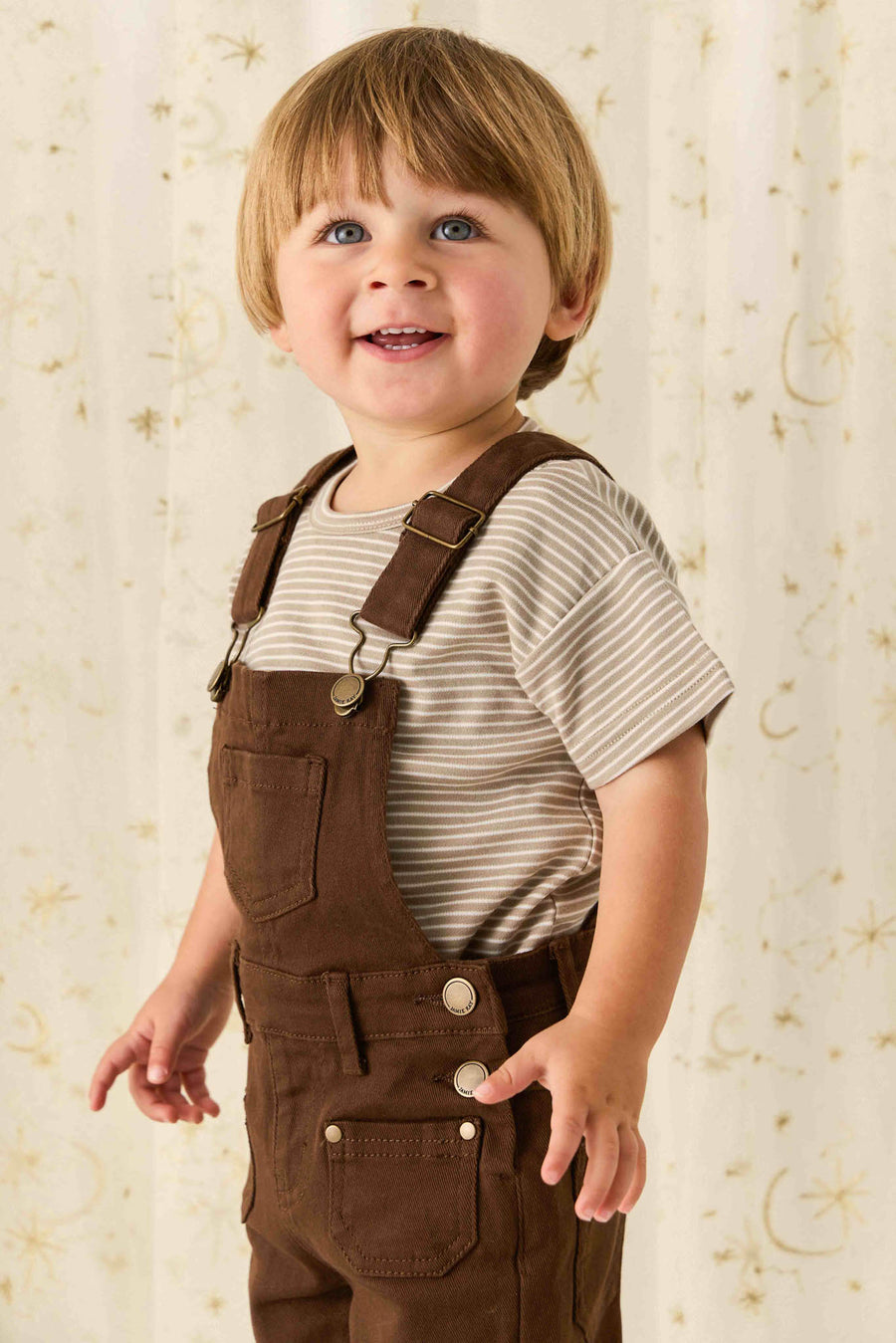 Chase Short Overall - Dark Coffee Childrens Overall from Jamie Kay NZ