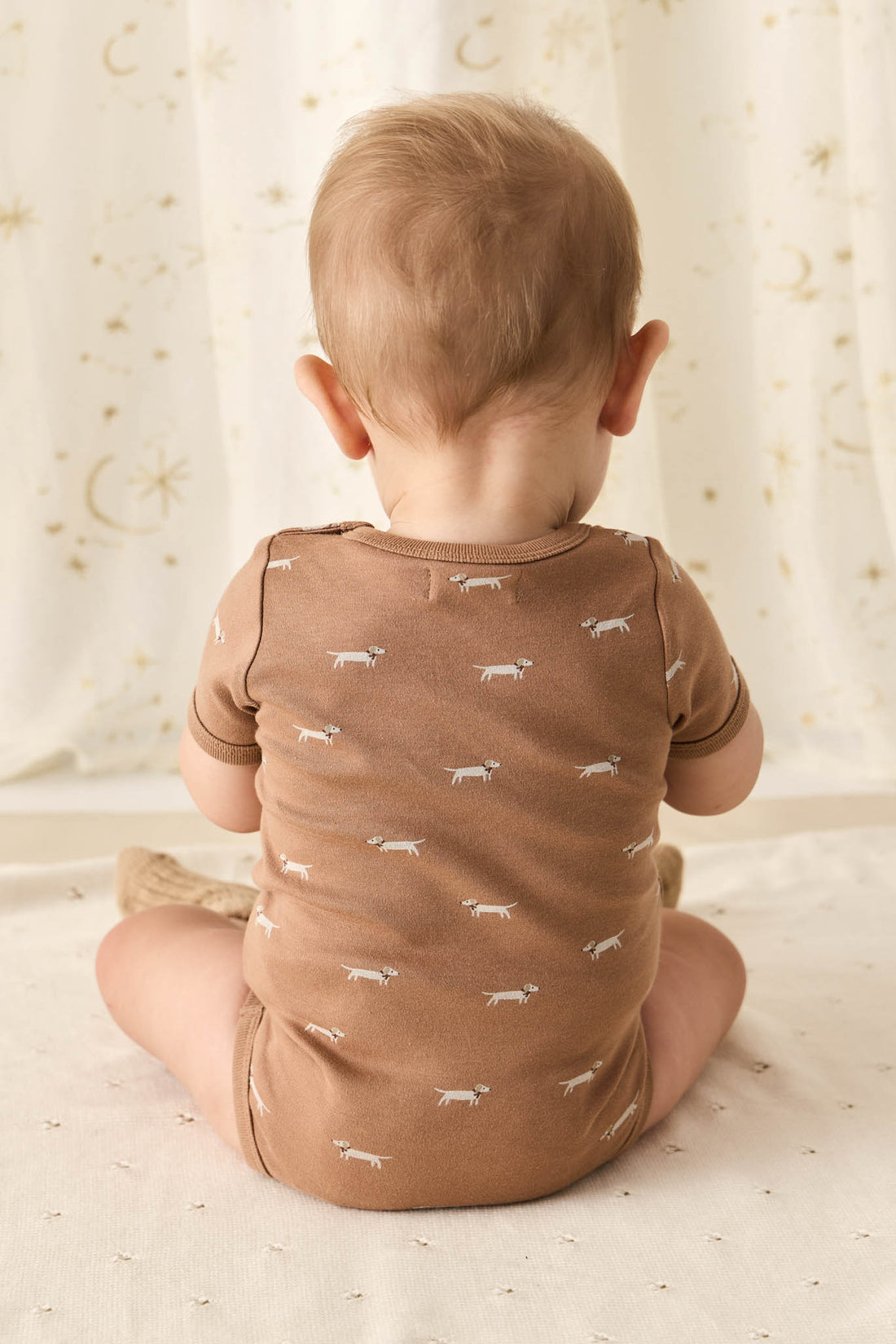 Organic Cotton Hudson Short Sleeve Bodysuit - Cosy Basil Spiced Childrens Bodysuit from Jamie Kay NZ